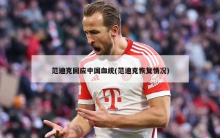 范迪克回应中国血统(范迪克恢复情况)