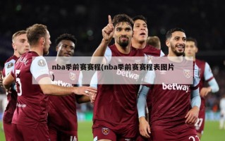 nba季前赛赛程(nba季前赛赛程表图片)