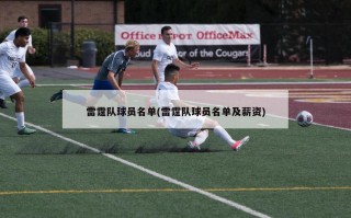 雷霆队球员名单(雷霆队球员名单及薪资)