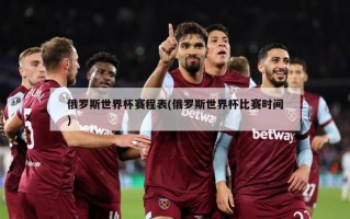 俄罗斯世界杯赛程表(俄罗斯世界杯比赛时间)