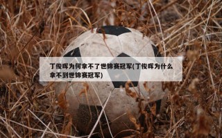 丁俊晖为何拿不了世锦赛冠军(丁俊晖为什么拿不到世锦赛冠军)