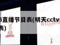 cctv5直播节目表(明天cctv5直播节目表)