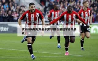 欧洲杯历届冠军名单(欧洲杯历届冠军名单最新)
