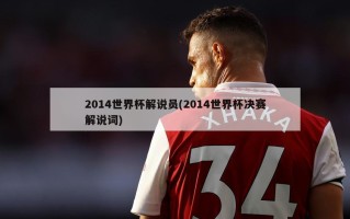 2014世界杯解说员(2014世界杯决赛解说词)